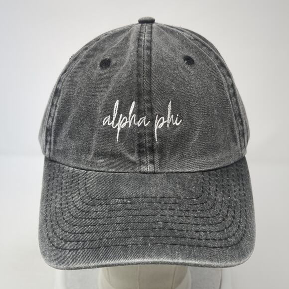 Alpha Phi Slideback Baseball Cap Gray One Size Adjustable Embroidered Dalix - Picture 2 of 9